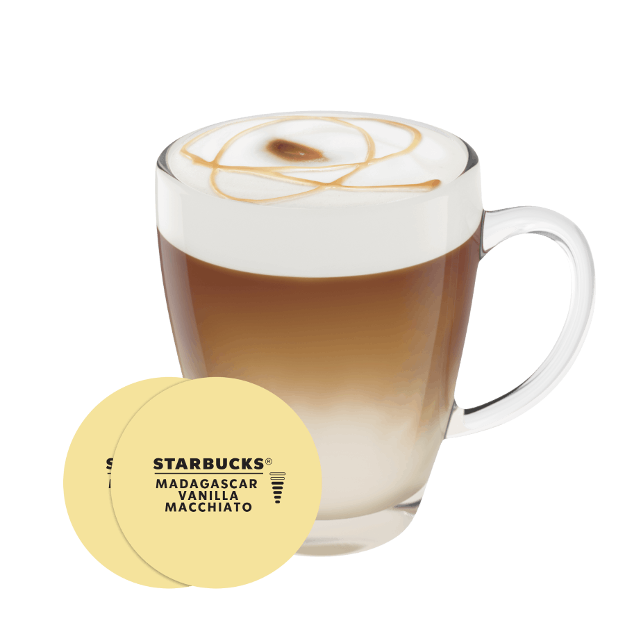 STARBUCKS® MADAGASKAR VANILLA LATTE MACCHIATO NESCAFÉ® Dolce Gusto® kapsule a šálka